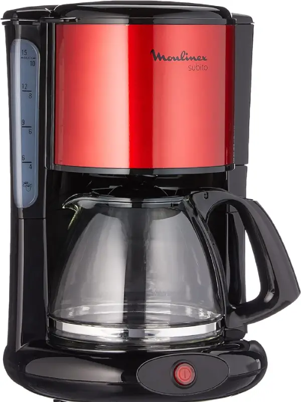 Moulinex Subito Cafetières filtre, 1,25 L, 10/15 tasses, Cafetière électrique, Système anti gouttes, Porte-filtre pivotant, Auto off 30 min