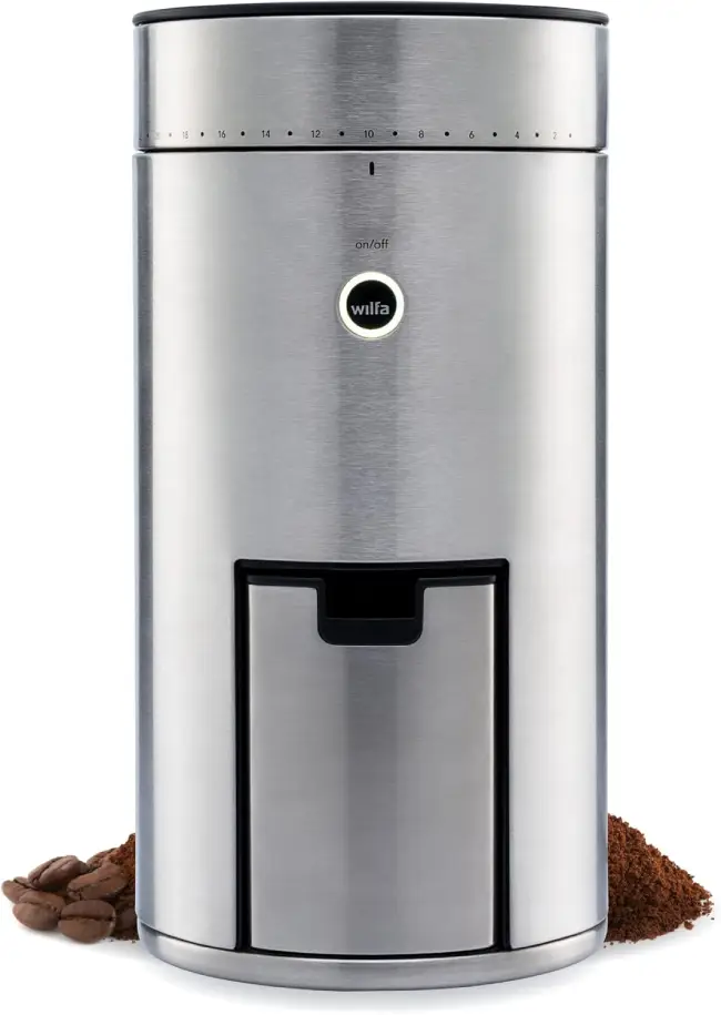Wilfa SVART UNIFORM Moulin a cafe avec 14 degres de mouture une connexion numerique par application avec fonction darret automatique