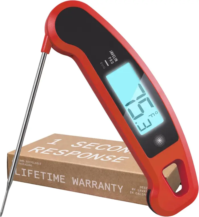 Lavatools Javelin Pro Duo Thermometre a viande professionnel retroeclaire ambidextre a lecture instantanee pour cuisine barbecue fumoir bonbons brassage